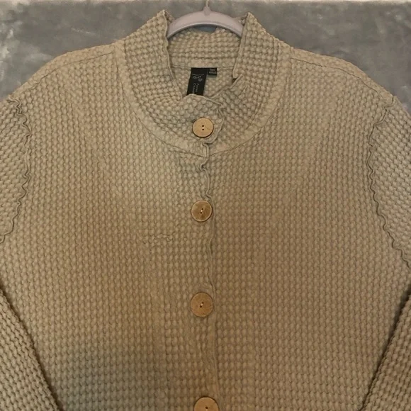 Focus Casual Life Women's Button Up Waffle Weave Tan Jacket Size 3XL - Picture 2 of 6